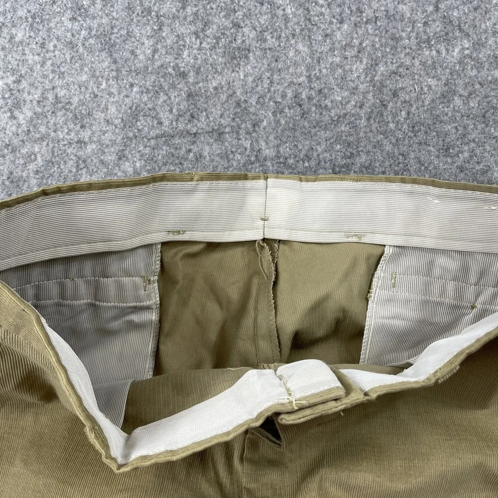 John Blair Corduroy PantsMen's 40 (38) Tan Flat Front New Old Stock Tags VTG